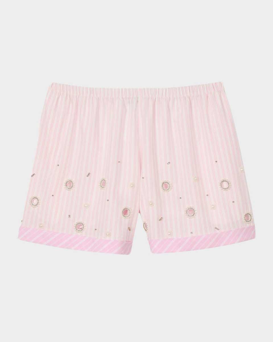 Titti Embellished Striped Shorts